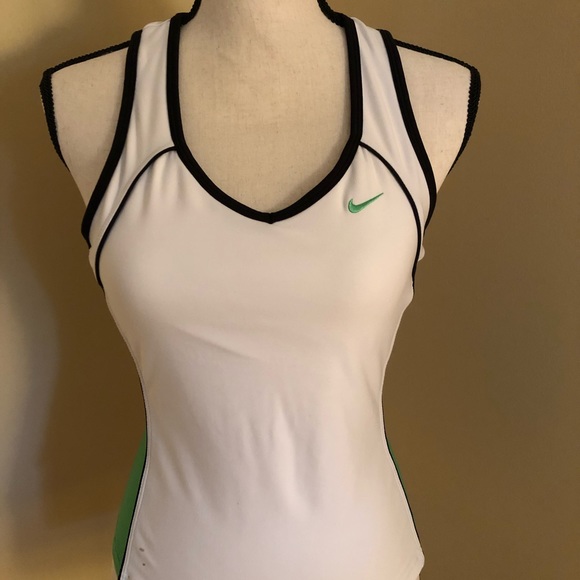 Nike Tops - Nike green and white halter style exercise top